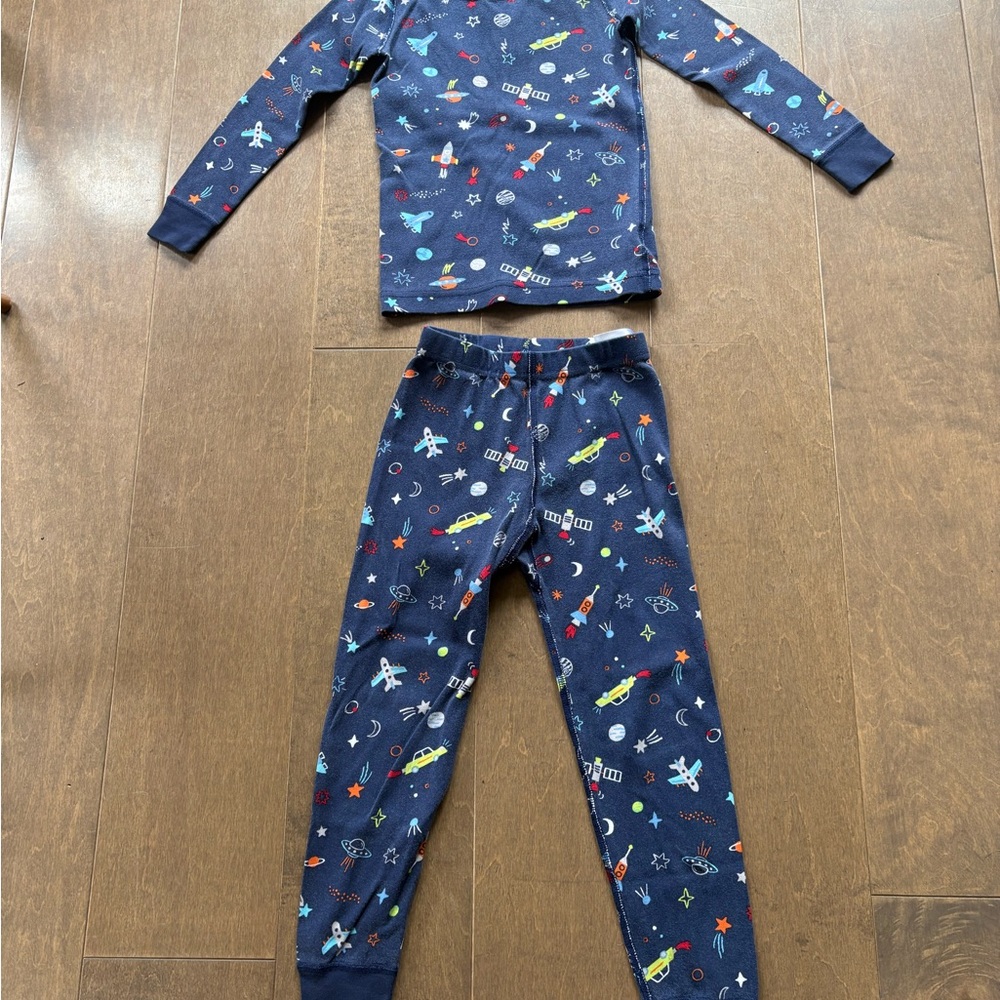Hanna Andersson Blue Pajama Set with Celestial Print